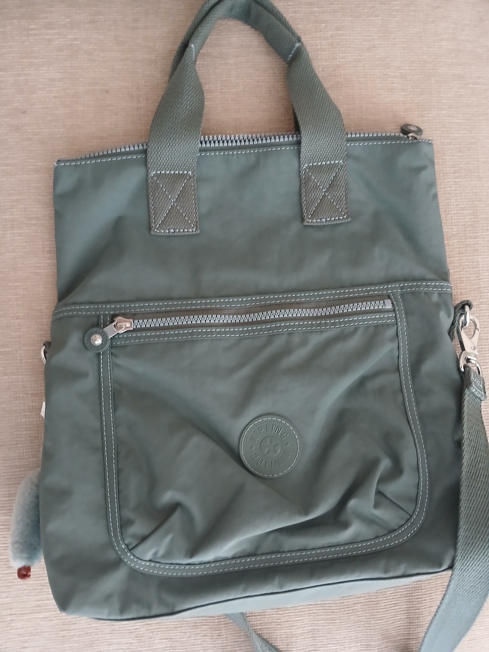 Kipling Sea Green Convertible Tote Crossbody Bag